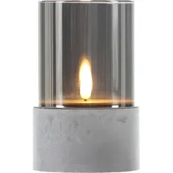LED Kerze Glas Windlicht Grau Kalio in grau von Marrakesch Orient & Mediterran Interior