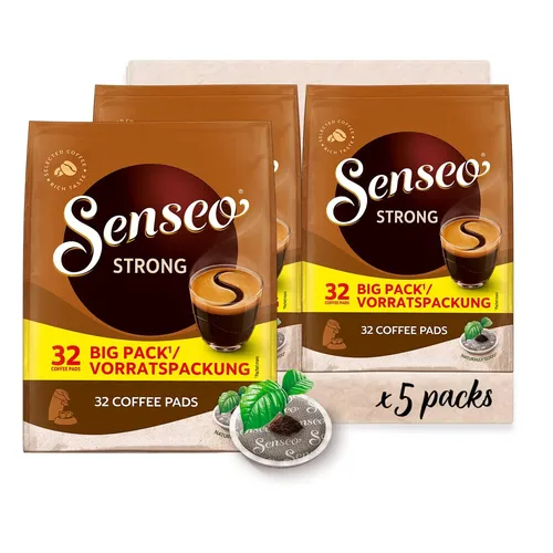 Senseo Pads Strong Vorratspackung - 160 Kaffeepads für starken Kaffeegenuss - Kaffeekapseln & Pads, ideal für Liebhaber von intensivem Kaffee, mit 160 Kaffeepads für langanhaltenden Genuss.