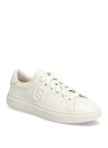 BOSS Kieran_Tenn Sneaker Schnürschuh, monochromer Freizeitsneaker in Beige, Größe 41 EU - Eleganter Freizeitsneaker aus hochwertigem Leder mit rutschhemmender Gummisohle. Ideal für sportliche Looks und maximalen Tragekomfort dank gepolsterter Innensohle.