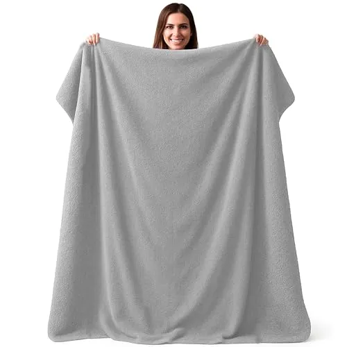CalmyBEACH Frottee Strandtuch XXL 150x200cm in grau von CalmyBEACH