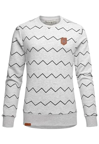 REPUBLIX Damen Print Kapuzenpullover Sweatjacke Pullover Hoodie Sweatshirt RD-016 Hellgrau XL