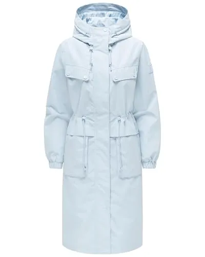 Navahoo Damen Parka Kirschwind mit Kapuze – Übergangsjacke - Der Damenparka Kirschwind von Navahoo vereint modernes Design mit praktischen Details. Ideal für die Übergangszeit, bietet er durch seinen längeren Schnitt und die Kapuze optimalen Schutz und hohen Tragekomfort für jede Gelegenheit.