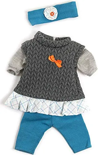 Miniland Set Puppenkleidung 40cm, Kleid, Leggins und Stirnband, Übergangszeit