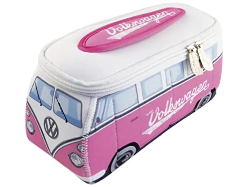 VW Collection T1 Mäppchen, Neopren, rosa - VW Collection - Multifunktionale Universaltasche aus weichem Neopren im Design des legendären VW-Bullis, ideal für Schule, Büro oder Freizeit.