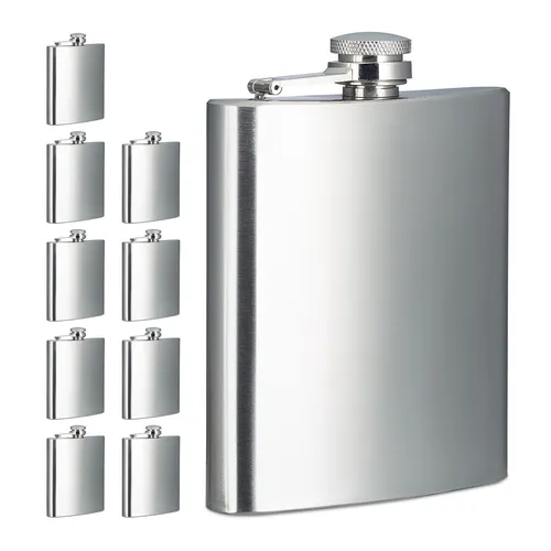 Edelstahl Flachmann Set von Relaxdays