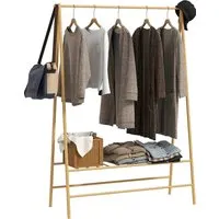 Homcom Garderobenständer aus Bambus, 116x160 cm in beige von HOMCOM