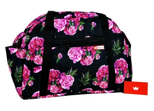 BabyLux Wickeltasche BabyLux Wickeltasche COLORFUL Kinderwagen Buggy Große Handtasche, 77. Schwarz + Päonien