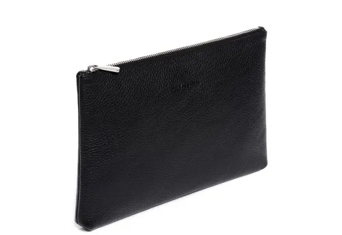 FEYNSINN Umhängetasche echt Leder Kosmetiktasche groß schwarz NEA, Add-On Kosmetiktasche echt Leder Damen, Make up Tasche schwarz