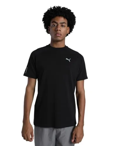 PUMA TECH TEE T-Shirt - Rundhalsshirt mit CAT Logo und Grafikprint, aus mindestens 20 % recycelter Baumwolle für umweltbewussten Komfort. Perfekt für sportliche Looks und lässige Outfits.