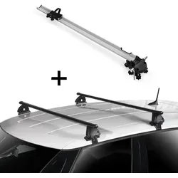 Fahrradträger Bike Pro + Dachträger VDP EVO für VW Golf V Plus (2005-2014) - Kombiniertes Set aus leichtem Aluminium-Fahrradträger und robusten Dachträgern. Ideal für alle Fahrradtypen und einfach zu montieren – für mehr Platz und Komfort auf Reisen.