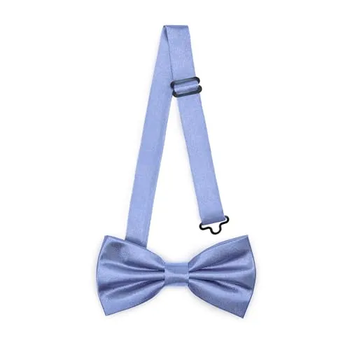 Ladeheid Elegante Herren Fliege - Hochwertig, Glänzend, Verstellbar, Perfekt für Hochzeit, Party, Büro. Ideal für Männer, Frauen, Teenager BMS (12cm x 6cm, Blau)