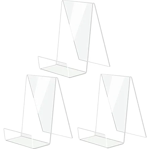 Produktbild Aieraczy Buchständer, 3 Stück Buchaufsteller, Buchhalter, Durchsichtige Acryl Bücherständer, Buch ständer, Buchstütze Prospektständer für Büchern Fotos Bilderalben Bilderbücher