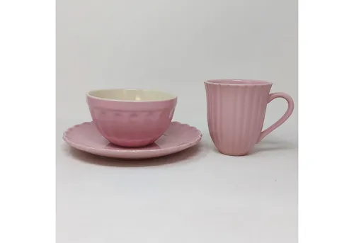 Ib Laursen Frühstücks-Geschirrset Mynte in pink von Ib Laursens