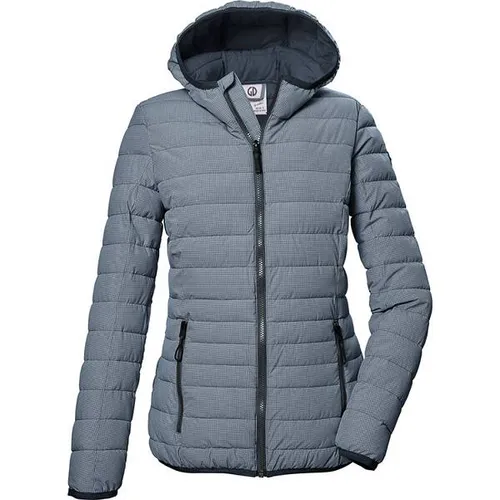 G.I.G.A. DX Damen Steppjacke mit Kapuze, dunkel rauchblau, Größe 48 - Funktionsjacke, wasserabweisend und winddicht mit PFAs-freier Imprägnierung, ideal für wechselhaftes Wetter, aus recyceltem Material und mit elastischen Säumen für optimalen Tragekomfort.
