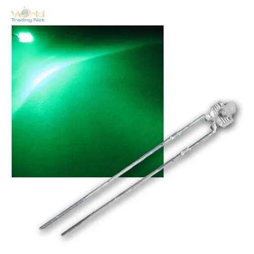 LEDs 1,8mm GRÜN LED im SET, wasserklar, zB 12V, grüne LEd Leuchtdiode 100