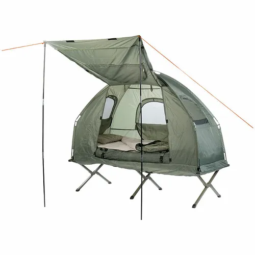 Semptec Urban Survival Technology Zeltliege: 4in1-Zelt für Abenteuer - Zelte & Camping: 4in1-Zelt mit integrierter Matratze, ideal für komfortable Nächte im Freien. Wasserdicht, mit Insektenschutz und schnell aufgebaut – perfekt für Camping und Outdoor-Aktivitäten.