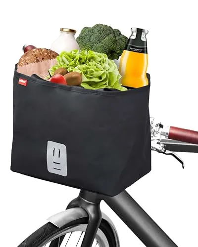 Achilles Fahrrad-Lenkertasche schwarz, 14 Liter - Fahrradtasche mit wasserdichtem Gewebe, ideal für den Einkauf oder Ausflüge. Mit stabiler Halterung und reflektierenden Elementen für mehr Sicherheit im Straßenverkehr.