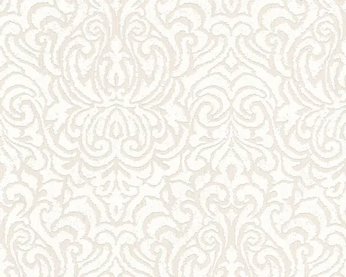 Architects Paper Tessuto 2 Barock Tapete, creme, weiß - Elegante Barock Tapete in creme und weiß, verleiht jedem Raum einen luxuriösen Touch. Perfekt für stilvolle Wohnräume.