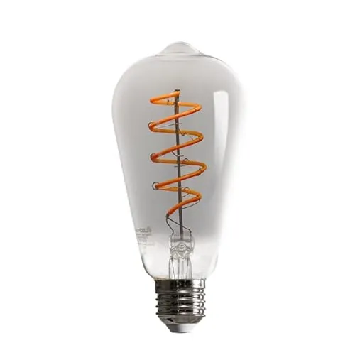 NCC-Licht 6 x LED Spiral Filament Leuchtmittel ST64 Edison 5W E27 Rauchglas 100lm extra warmweiß 1800K DIMMBAR