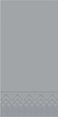MANK Graue 3-lagige Tissue-Servietten 33 x 33 cm - Premium Einmal-Servietten, 100er-Pack, 1/8-Falz - Ideal für elegante Events & Gastronomie