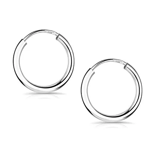 Materia Damen Mädchen Ohrringe Creolen 16mm aus 925 Sterling-Silber dünn SO-41