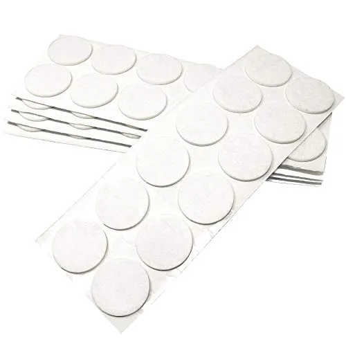 Adsamm® / 60 x Selbstklebende Filzgleiter/Weiß/ø 40 mm/Rund/Möbelgleiter aus Filz mit 3.5 mm Stärke/Möbel- und Bodengleiter