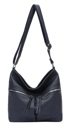 ITALYSHOP24 Schultertasche Damen Tasche Shopper Umhängetasche CrossOver Handtasche Reisetasche, Hobo Bag Crossbody City Bag Beuteltasche Freizeit Leder Optik Urlaub