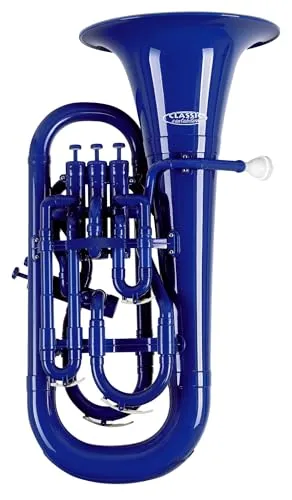 Classic Cantabile MardiBrass Kunststoff Bb-Euphonium - 4 Aluminium-Ventile - nur 2,2 kg leicht - inkl. Mundstück und Gigbag - blau