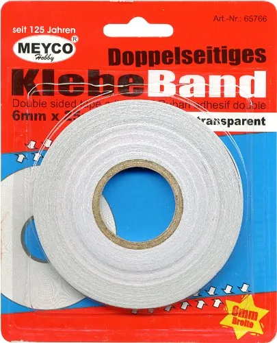 Doppelseitiges Klebeband 6mm x 25 m transparent