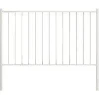 vidaXL Zaunfeld mit Pfosten aus pulverbeschichtetem Stahl 1,7x1,25 m - Weiß - Gartenzäune aus witterungsbeständigem pulverbeschichtetem Stahl, ideal für robuste und langlebige Trennwände. Einfache Montage mit enthaltenem Zubehör.