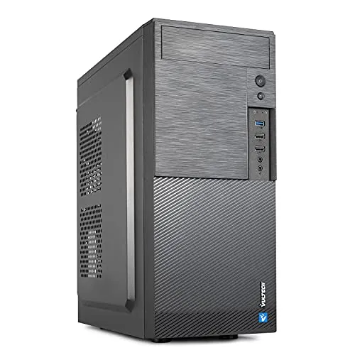VulTech VCO-A1699 Rev 2.1, kompaktes ATX-Gehäuse mit 2 x USB 2.0 und 1 USB-Port 3.0, ohne Netzteil, Farbe: Schwarz
