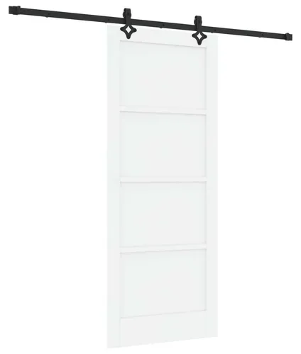 vidaXL Schiebetür ORKDAL Weiß 83 x 202 cm aus massivem Kiefernholz