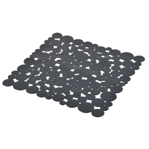 MACOSA UMEN168AT Spülbecken-Einlage Anthrazit Blumen Kunststoff Spülbecken Matte Spülmatte rutschfest Spültischeinlage Spülbeckenschutz Schutzmatte Küche