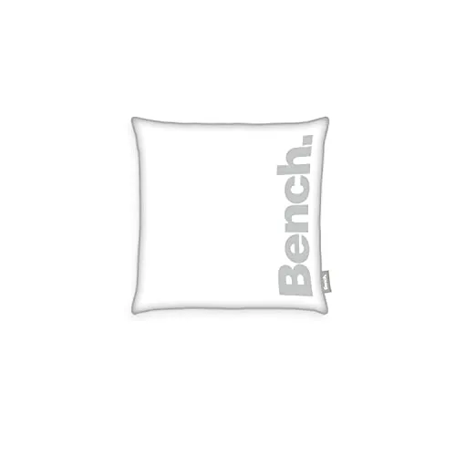 Bench Kissenhülle, Urban Grey, ca. 50x50 cm, Mit leichtläufigem Markenreißverschluss, 100 % Polyester, French Velvet, Mit Flag Label, Farbe: Weiß/Grau, Art.Nr.: 5312604020