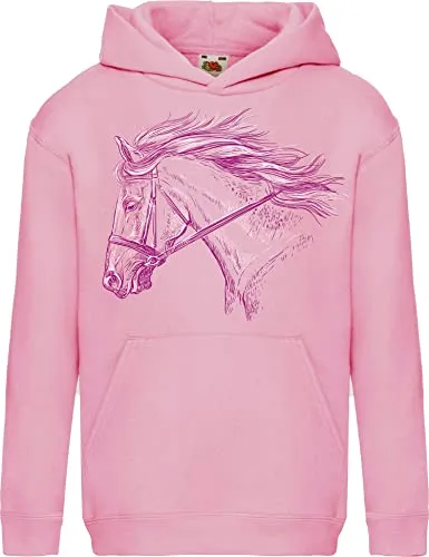 Baddery Pferde Pullover Mädchen - My Horse Hoodie für Reitsport - Hochwertiger Kapuzenpullover mit langlebigem Siebdruck, ideal für junge Reiterinnen. OEKO-TEX zertifiziert und aus schwerer Baumwolle für besten Tragekomfort.