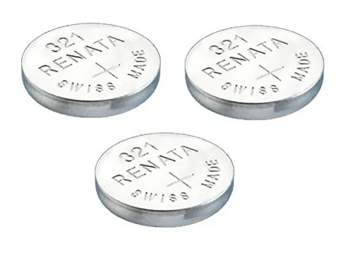Renata 321 Knopfzellen / Uhrenbatterien Swiss Made, Silberoxid, SR616SW, 1,5 V, auch bekannt als 3 x