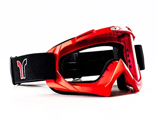 rueger-helmets RK-652 Kinder Crosshelm – Sicherer Endurohelm in Rot - Leichter und geräuscharmer Kinderhelm mit praktischem Ratschenschloss. Hohe Qualität zum fairen Preis! Kostenloser Größenwechsel für optimalen Sitz.
