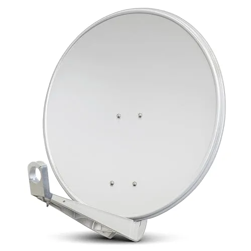 PremiumX DELUXE80 Satellitenschüssel 80 cm – Alu Schüssel für FullHD & 4K - SAT-Antennen mit extrem stabiler Bauweise und hervorragendem Empfang, selbst bei schlechtem Wetter. Ideal für Digital-, HDTV- und 4K UltraHD-Empfang.