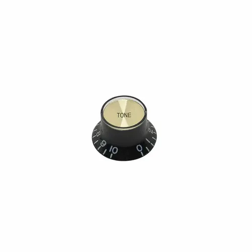 BOSTON Potiknopf, Bell Knob, SG-style, schwarz mit gold, Tone