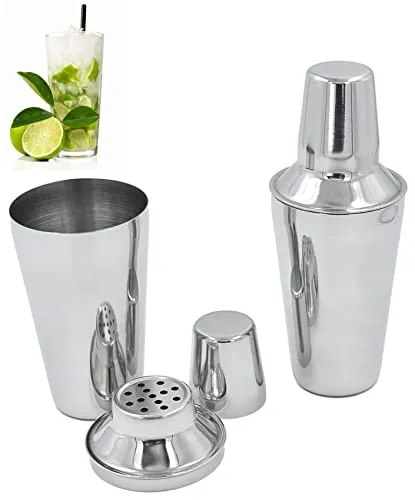 Cocktailshaker Cocktail Shaker Set Barkeeper Milchshaker Bar Getränke Mixer Keeper Zubehör für Familien, Bars, Weihnachten, Party, Whisky, Martini Geschenk Edelstahl mit Sieb 500ml