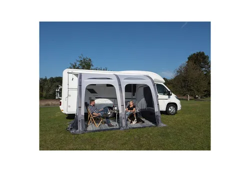 REIMO Vorzelt Marina Air High 390cm - Aufblasbares Luftvorzelt für Wohnwagen, ideal für Camping mit großem Wohnraum und hervorragendem Wetterschutz. Inklusive Moskitonetz und schneller Aufbau dank einem Luftschlauch.