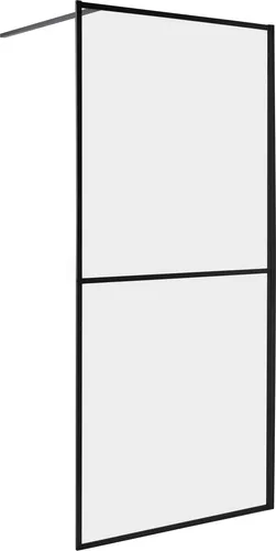 Produktbild BELIANI Duschwand Schwarz 195x90 cm aus Sicherheitsglas