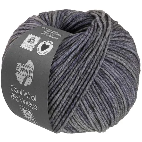 LANA GROSSA Cool Wool Big Vintage | Merinoklassiker mit Ton-in-Ton Farbeffekt | Handstrickgarn aus 100% Schurwolle (Merino extrafein) | 50g Wolle zum Stricken & Häkeln | 120m Garn FB 7191