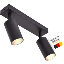 ProSpot 866-2 Deckenleuchte schwarz mit schwenkbaren GU10 Fassungen - Moderne Deckenleuchte für gezielte Akzentbeleuchtung. Flexibel einsetzbar in verschiedenen Räumen, um Ihr Interieur perfekt in Szene zu setzen.