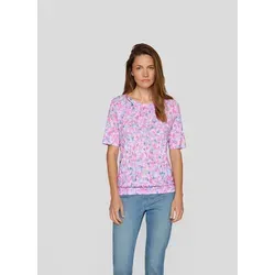 Rabe T-Shirt mit Floralem Print in Rosa für Damen - T-Shirt für Damen mit buntem Aquarell-Print, aus weicher Jersey-Cotton-Viskose, ideal für einen frischen Look im Alltag.