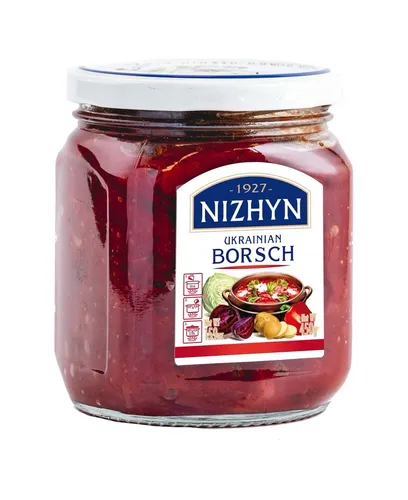 Nezhin Nizhyn Ukrainian Borsch 450g Glas Борщ по-украински Fertigsuppe Soup Суп