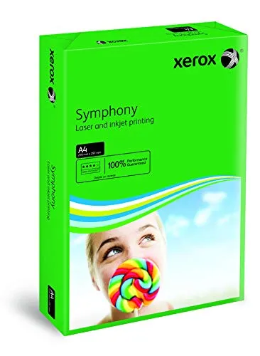 Xerox 003R93951 farbiges Druckerpapier Kopierpapier Symphony intensiv Din A4, 80 g/m², 500 Blatt pro Pack, dunkelgrün