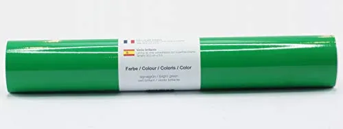 Selbstklebende Plotterfolie Vinylfolie 30,5 cm x 3 m glänzend 39 Farben zur Auswahl, Farbe:179 Signalgrün