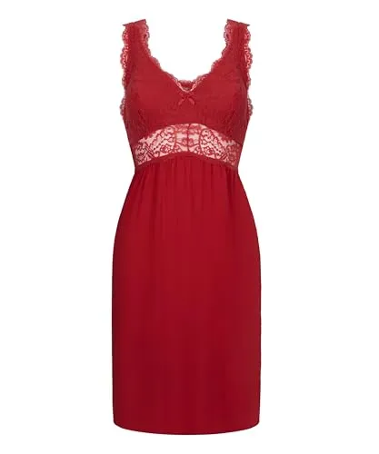 Hunkemöller Slipdress Nora Lace in rot von HUNKEMÖLLER