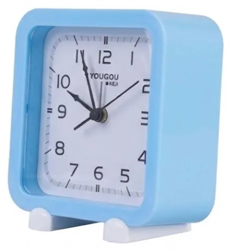 Avizar, Analoger Quarz-Tischwecker Geräuschlos Minimalistisches Design, Hellblau